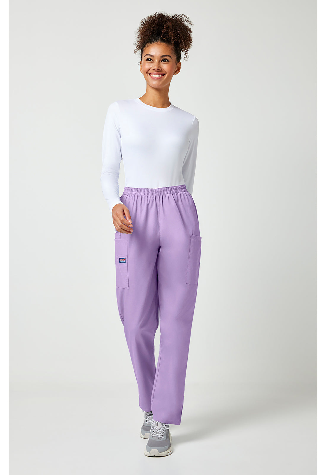 Workwear Originals 4200 Women's Natural Rise Tapered Pull-On Cargo Scrub Pants Orchid