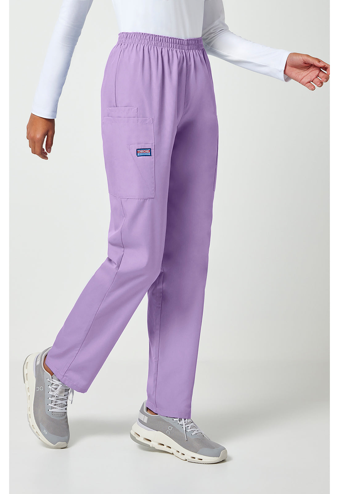 Workwear Originals 4200 Women's Natural Rise Tapered Pull-On Cargo Scrub Pants Orchid