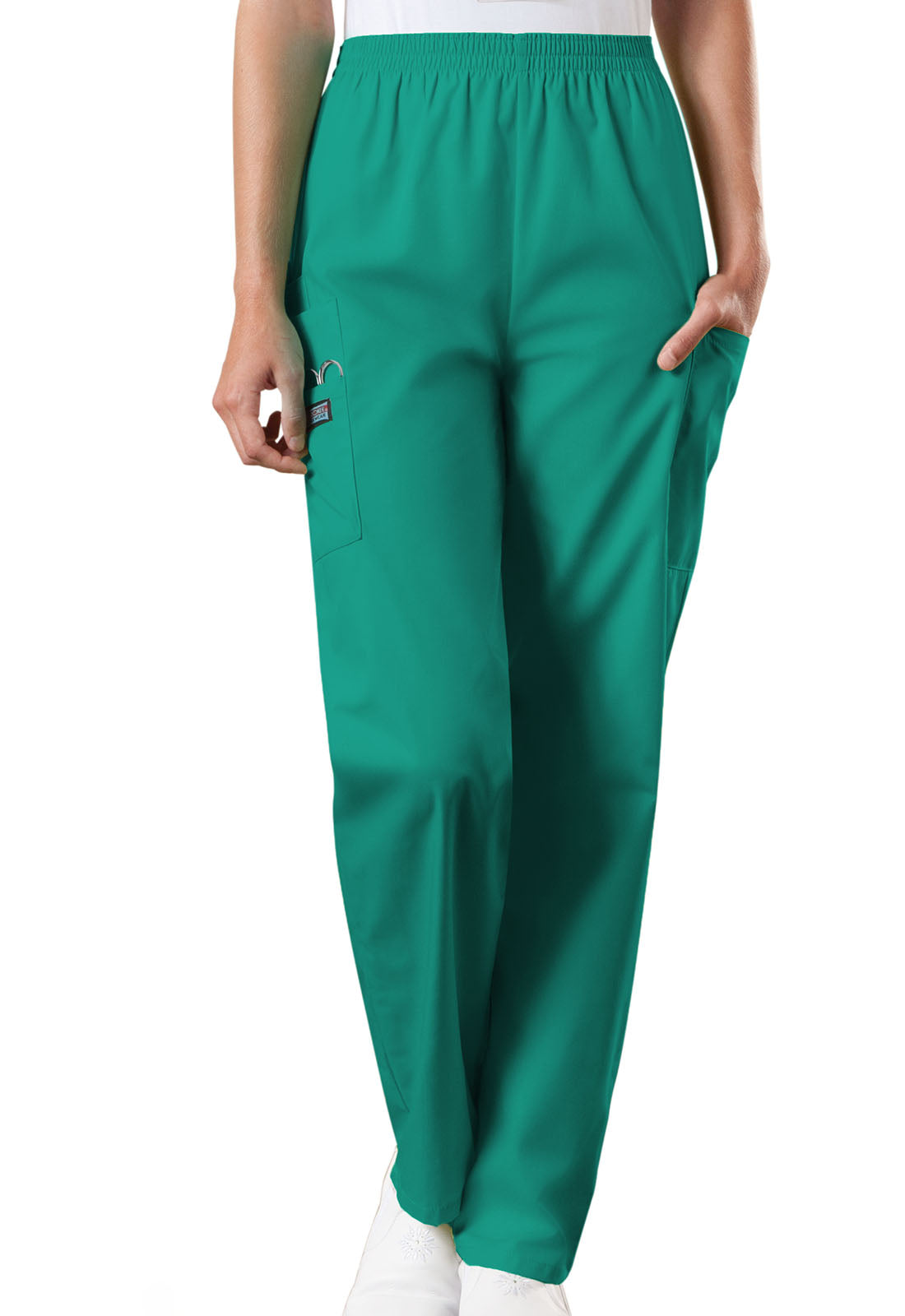 Originals 4200 Natural Rise Tapered Pull-On Cargo Pants Surgical Green Model Image Front | Cherokee Workwear