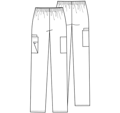 Workwear Originals 4200 Women's Natural Rise Tapered Pull-On Cargo Scrub Pants Royal