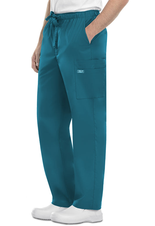 Core Stretch 4243 Men's Fly Front Cargo Pants Caribbean Blue Model Image Front | Cherokee Workwear