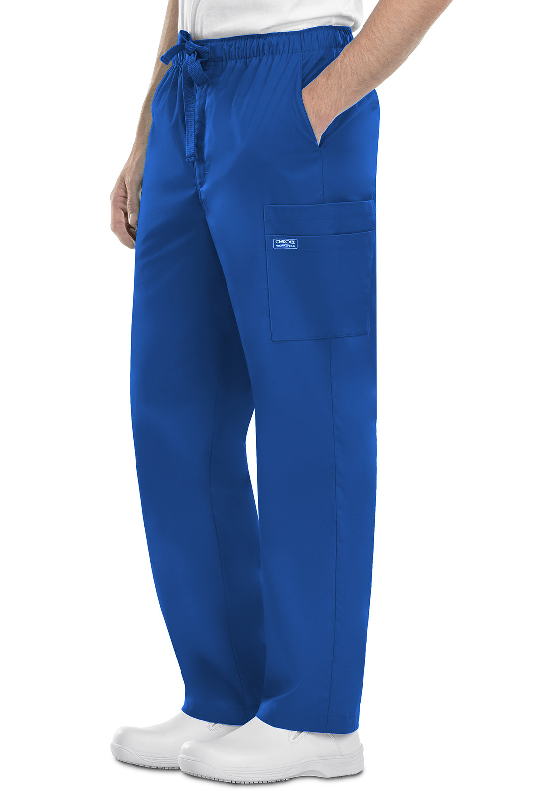 Core Stretch 4243 Men's Fly Front Cargo Pants Royal Model Image Front | Cherokee Workwear