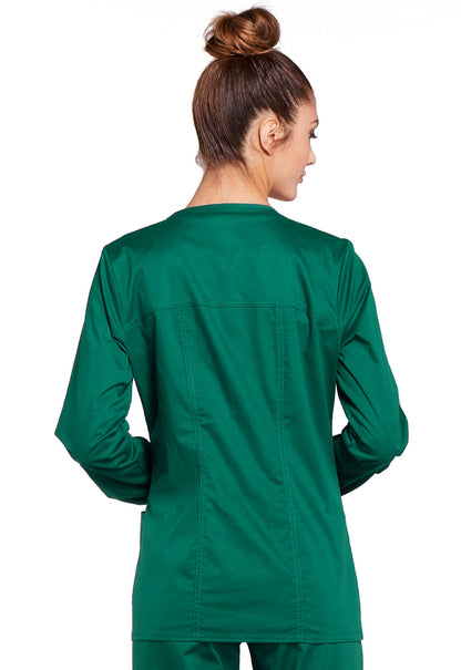 Core Stretch 4315 Zip Front Jacket Hunter Green Model Image Back | Cherokee Workwear