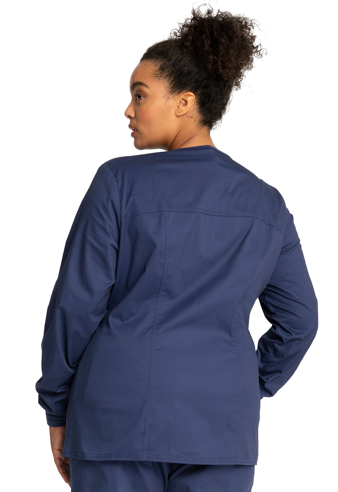 Core Stretch 4315 Zip Front Jacket Navy Model Image Back | Cherokee Workwear