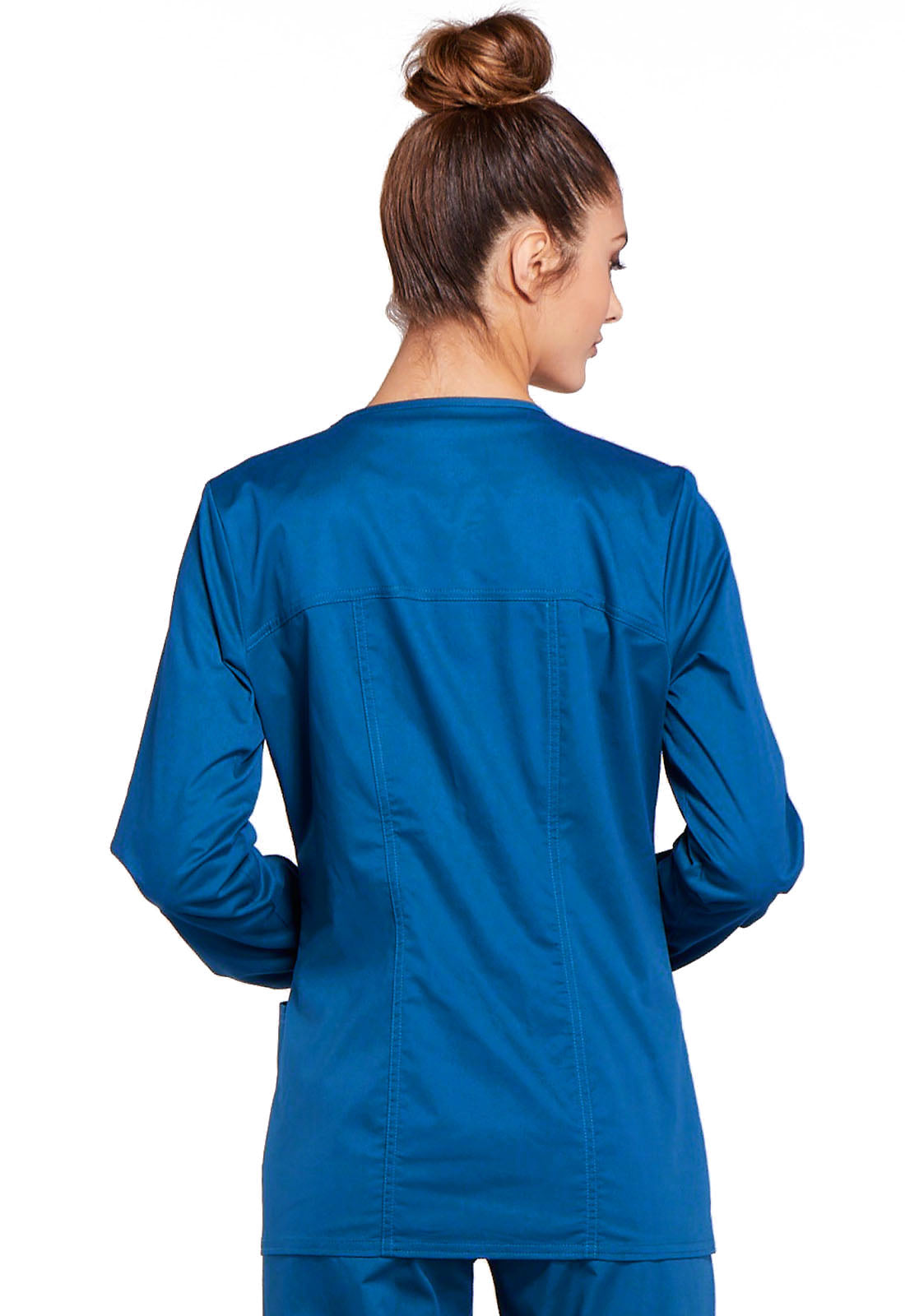 Core Stretch 4315 Zip Front Jacket Royal Model Image Back | Cherokee Workwear