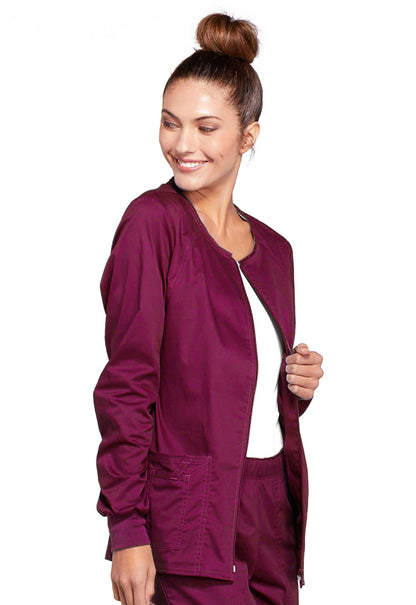 Core Stretch 4315 Zip Front Jacket Wine Model Image Left Side | Cherokee Workwear