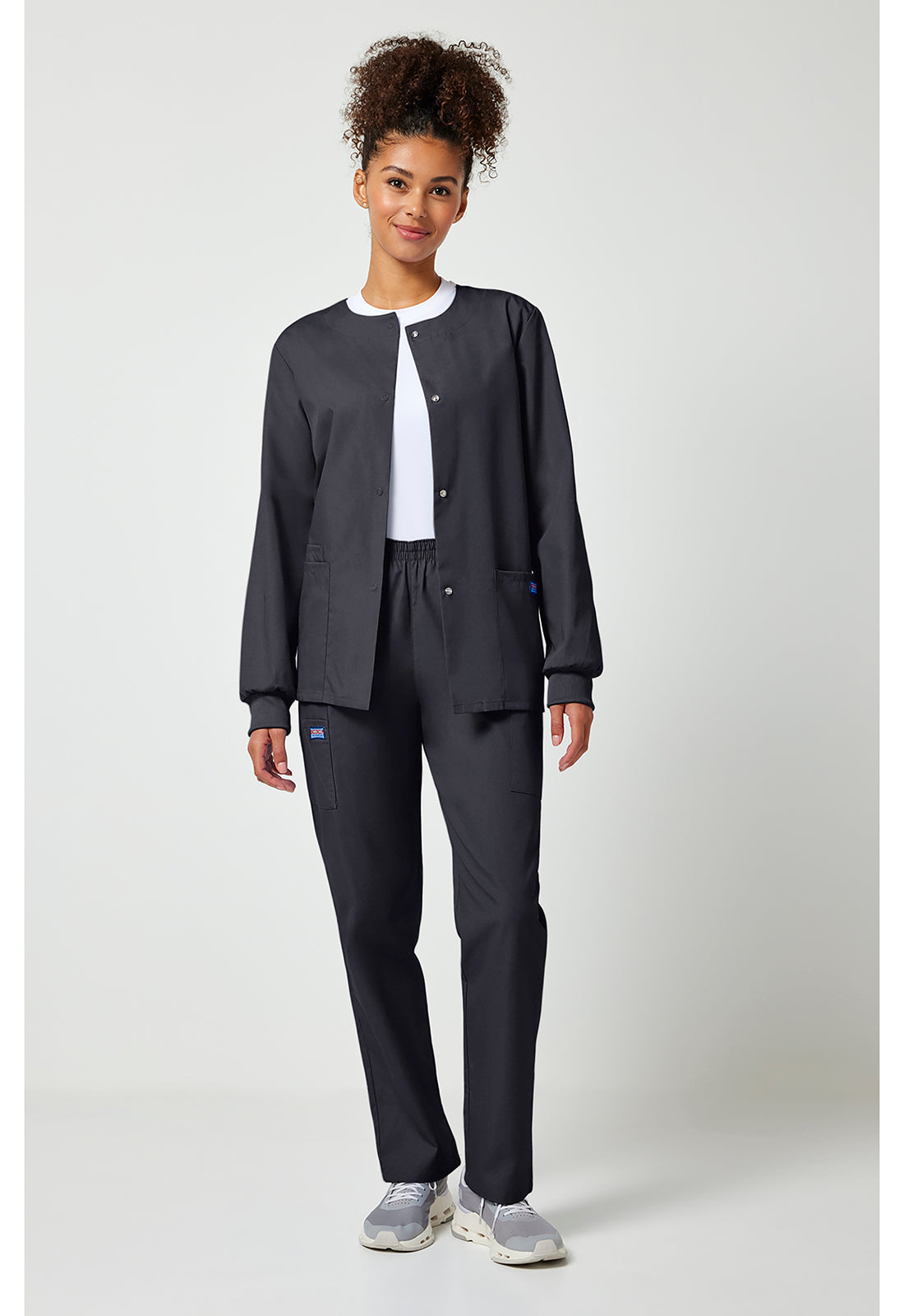 Workwear Originals 4350 Women's Snap Front Warm-Up Jacket Pewter