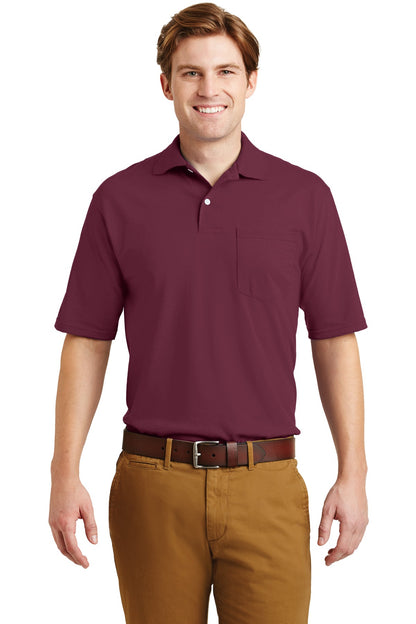 Jerzees Dri-Power Pocket Sport Shirt. 436MP Maroon