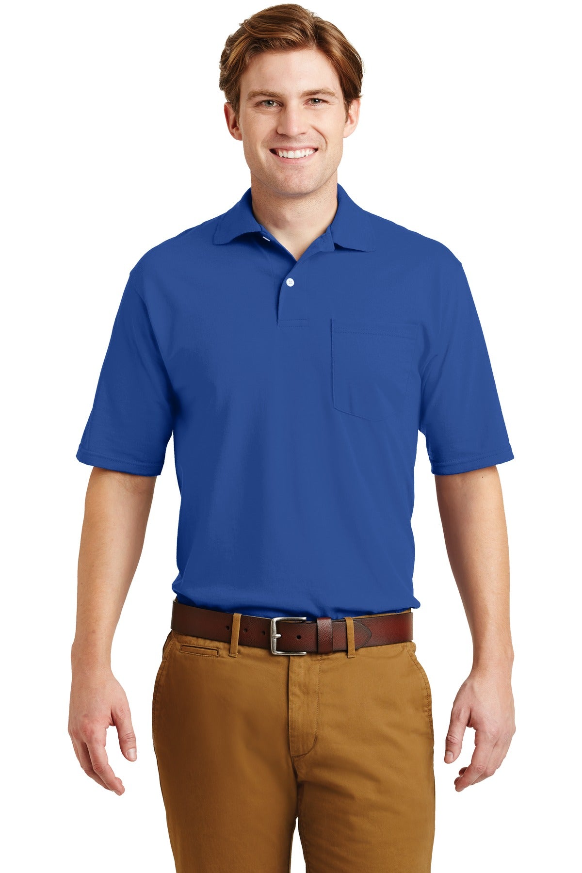 Jerzees Dri-Power Pocket Sport Shirt. 436MP Royal