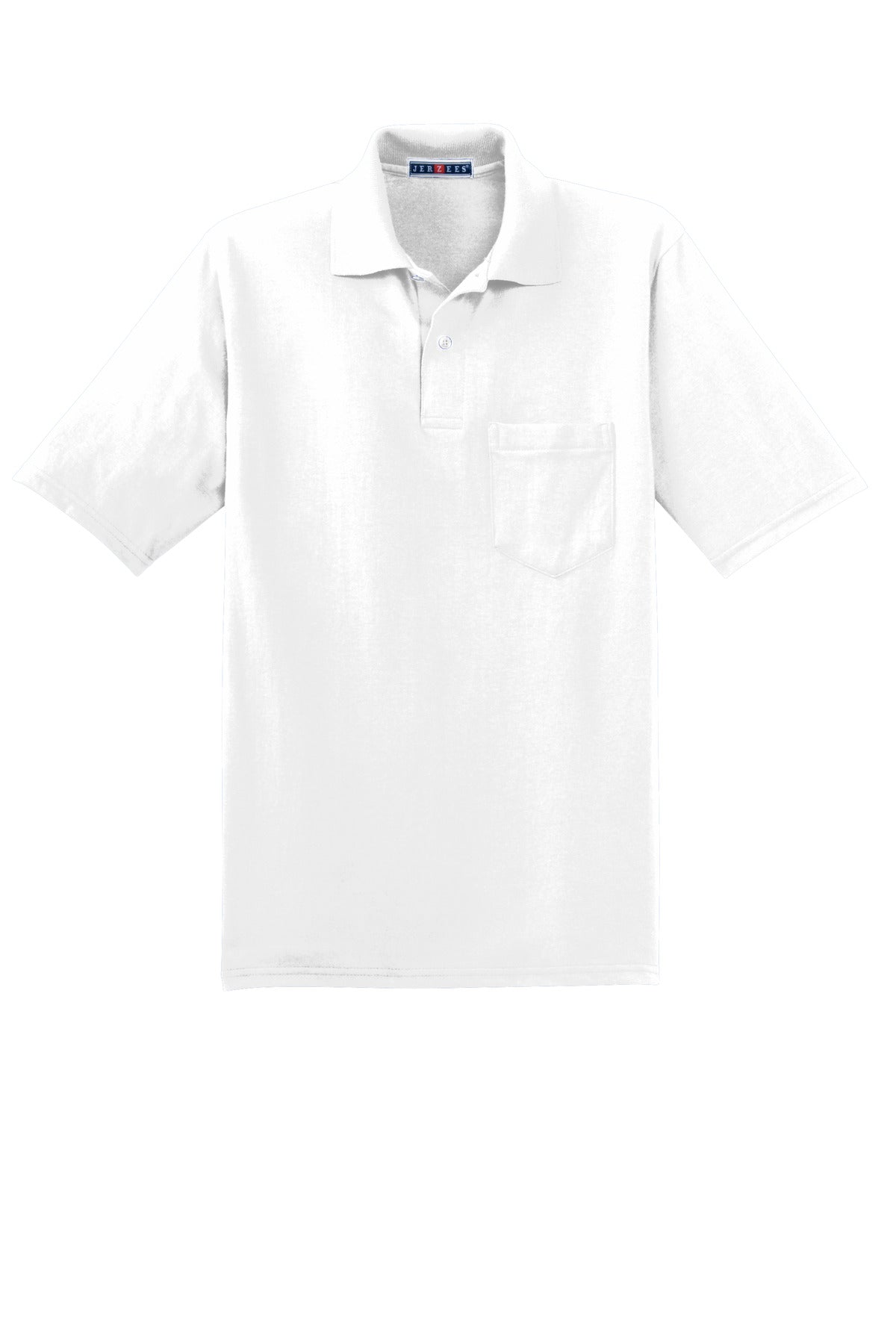 Jerzees Dri-Power Pocket Sport Shirt. 436MP White