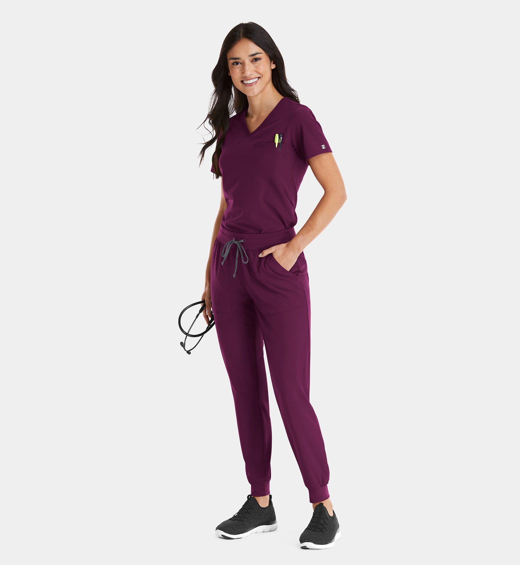 Matrix Impulse 4530 Women’s Tuckable V-Neck Top Wine