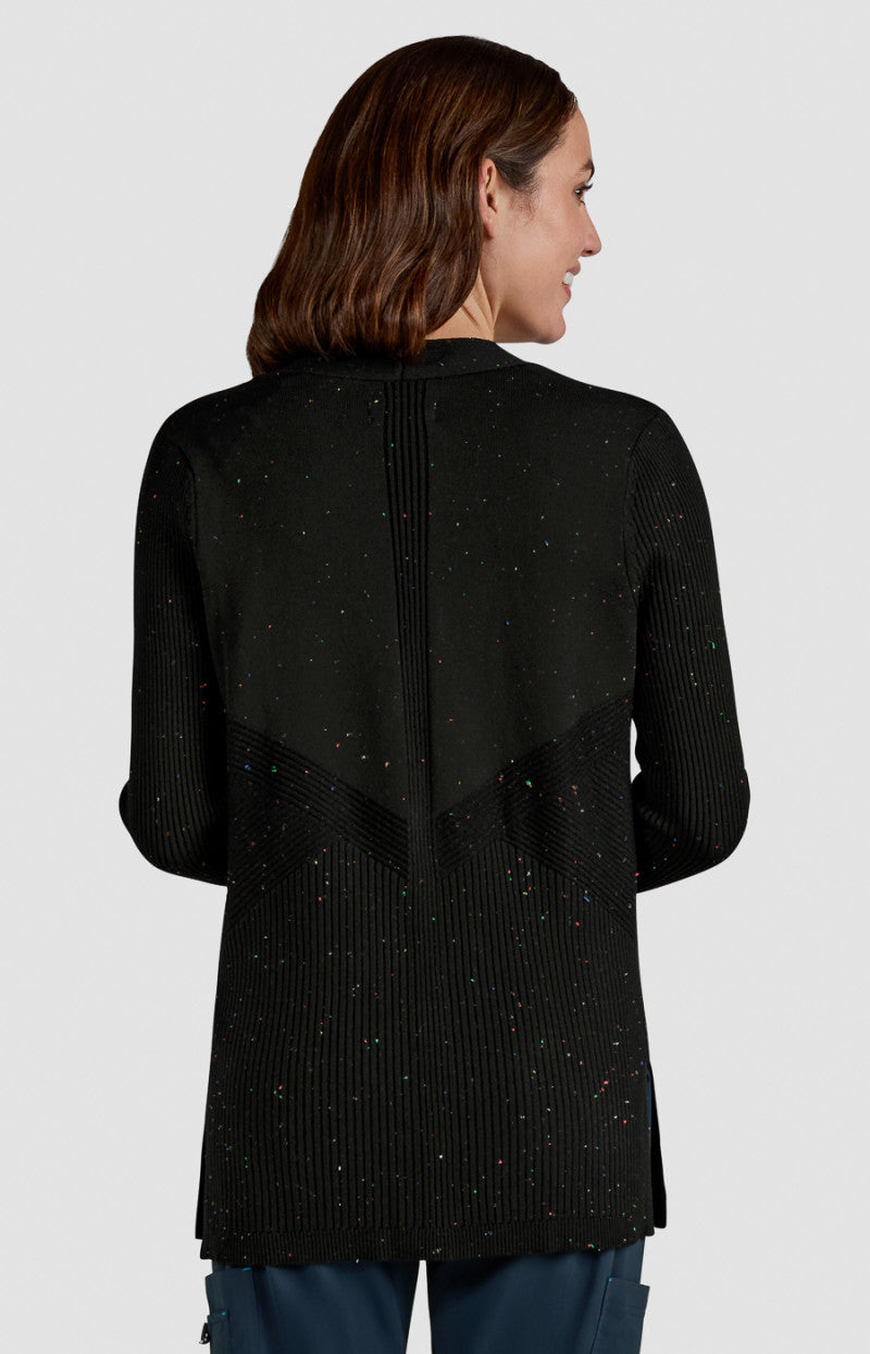 Essentials 463 Kori Sweater Black Multi-Color Speckled Dots