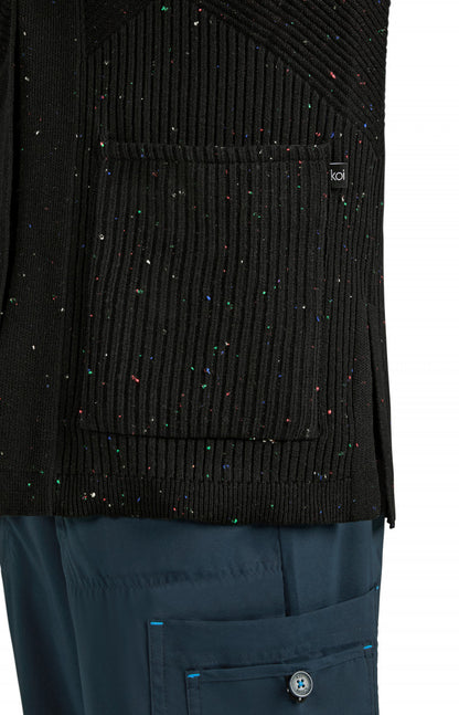 Essentials 463 Kori Sweater Black Multi-Color Speckled Dots