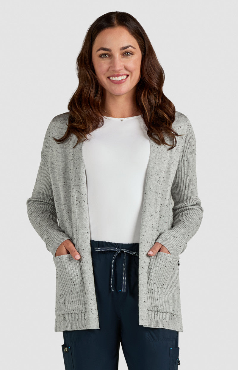 Essentials 463 Kori Sweater Platinum Grey Black Speckled Dots