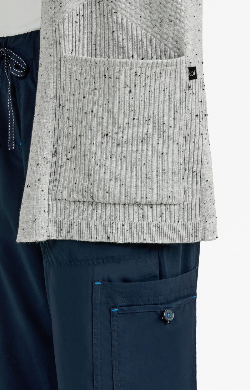 Essentials 463 Kori Sweater Platinum Grey Black Speckled Dots