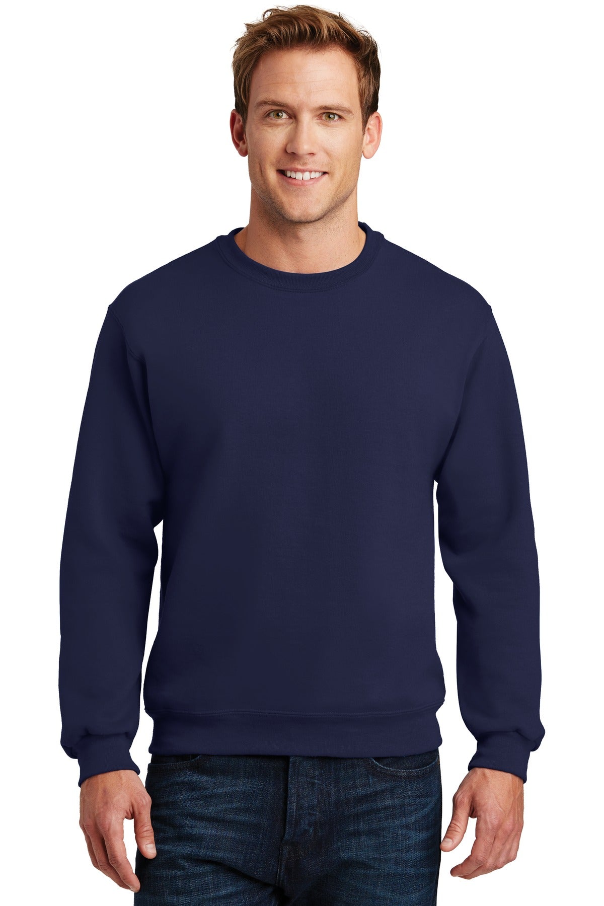 Jerzees Super Sweats NuBlend Crewneck Sweatshirt.  4662M Navy
