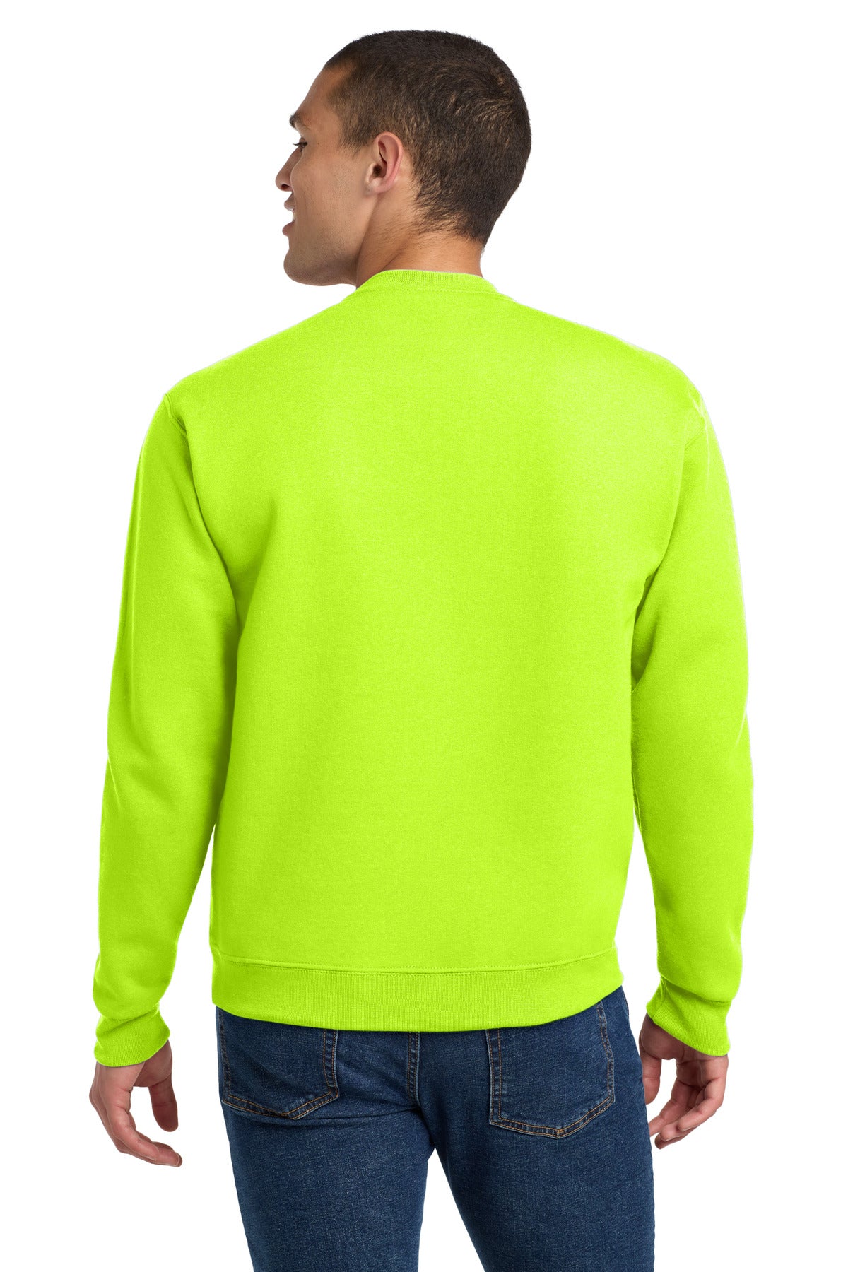 Jerzees Super Sweats NuBlend Crewneck Sweatshirt.  4662M Safety Green