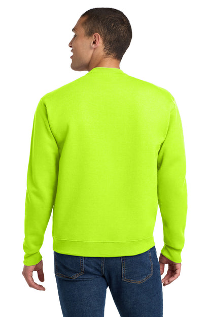 Jerzees Super Sweats NuBlend Crewneck Sweatshirt.  4662M Safety Green