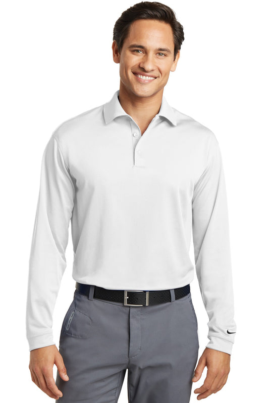 Nike Long Sleeve Dri-FIT Stretch Tech Polo. 466364 White