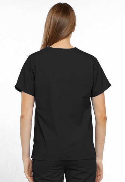 Originals 4700 V-Neck Top Black Model Image Back | Cherokee Workwear