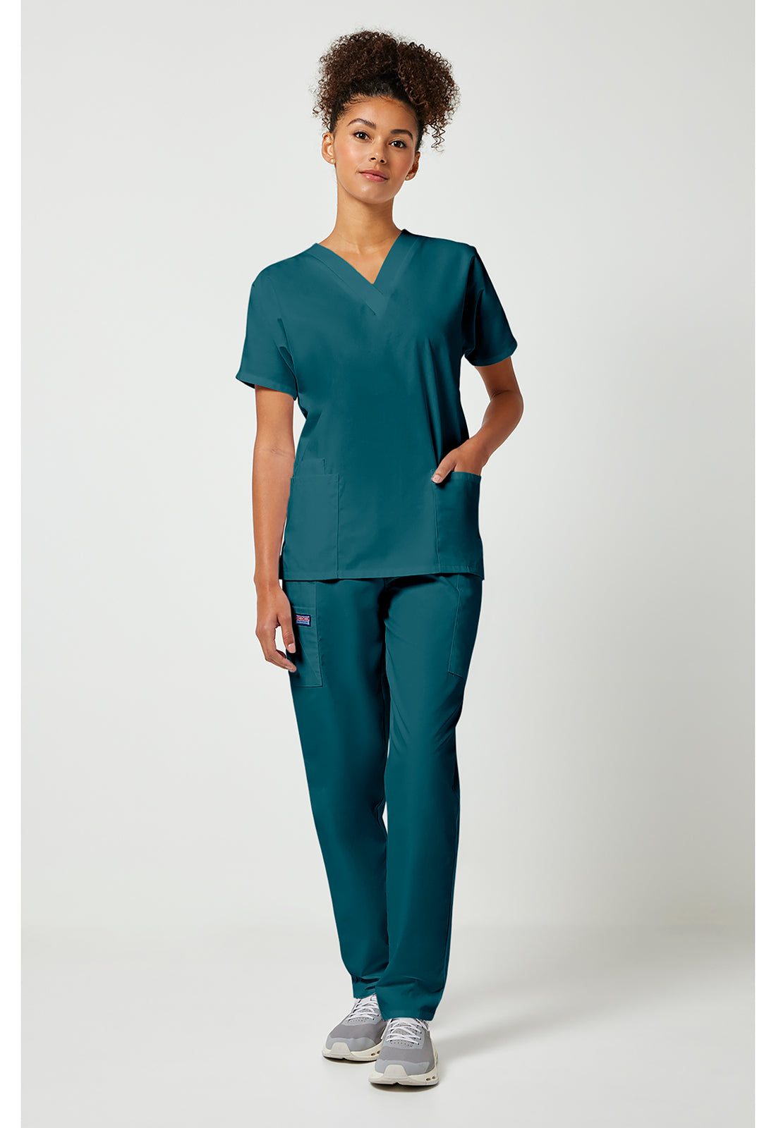 Workwear Originals 4700 Women's V-Neck Scrub Top Caribbean Blue