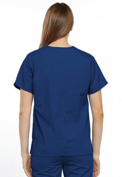 Originals 4700 V-Neck Top Galaxy Blue Model Image Back | Cherokee Workwear