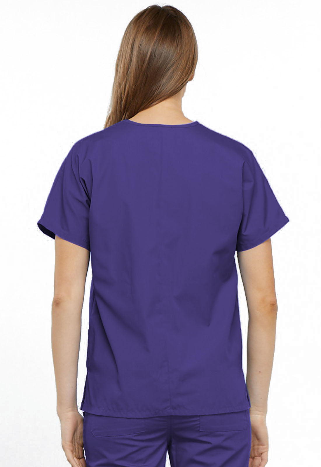 Originals 4700 V-Neck Top Grape Model Image Back | Cherokee Workwear