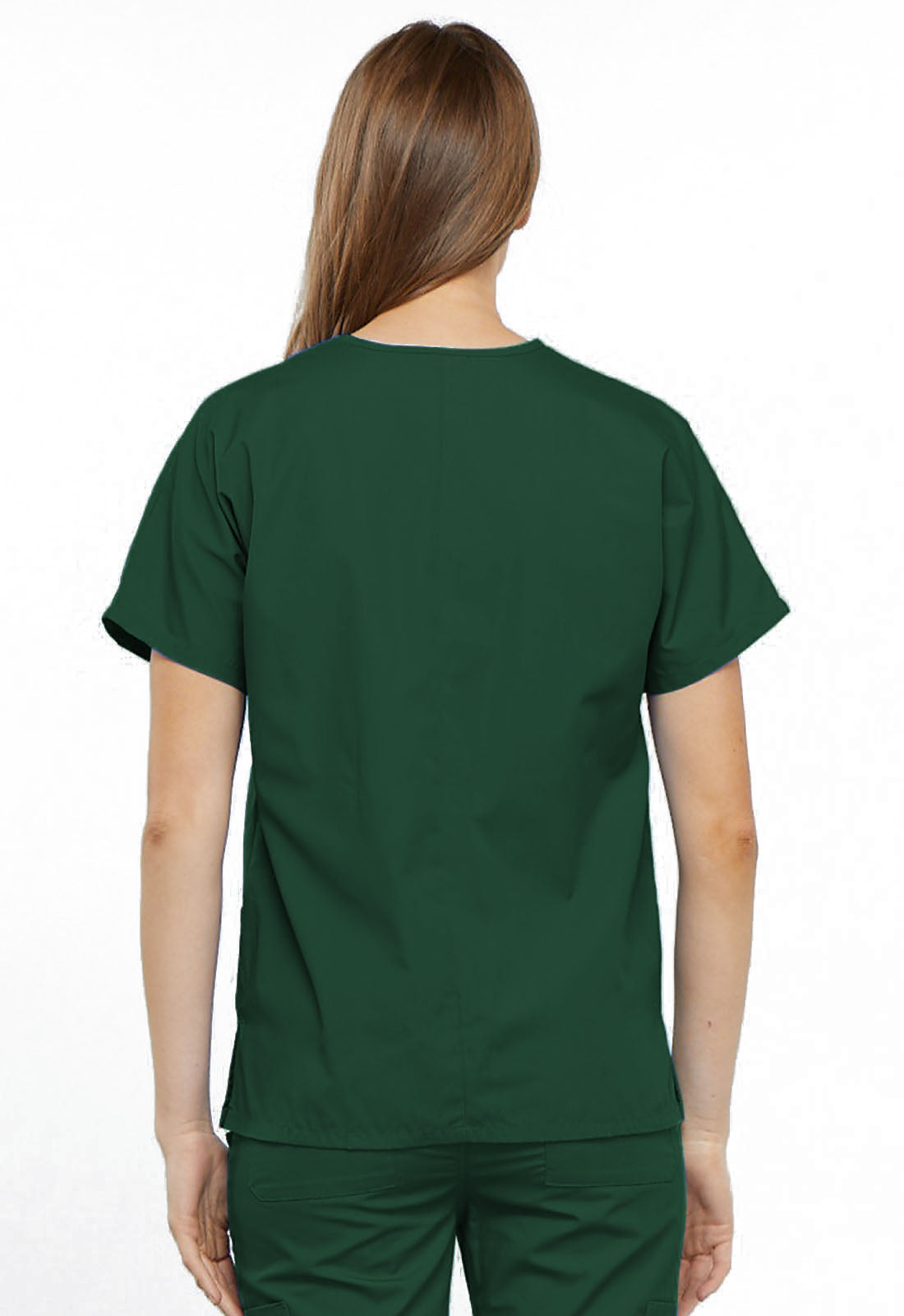 Originals 4700 V-Neck Top Hunter Green Model Image Back | Cherokee Workwear