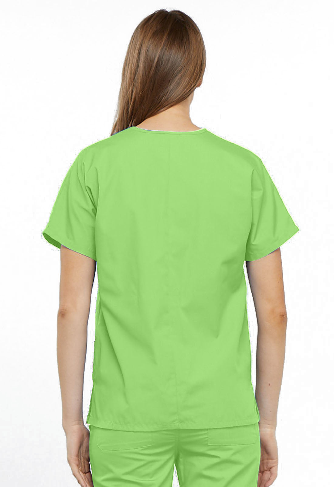 Originals 4700 V-Neck Top Lime Green Model Image Back | Cherokee Workwear