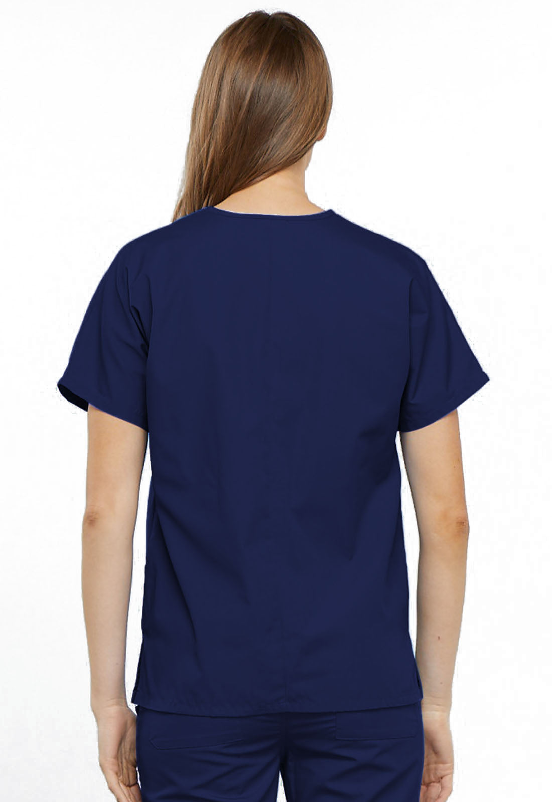 Originals 4700 V-Neck Top Navy Model Image Back | Cherokee Workwear