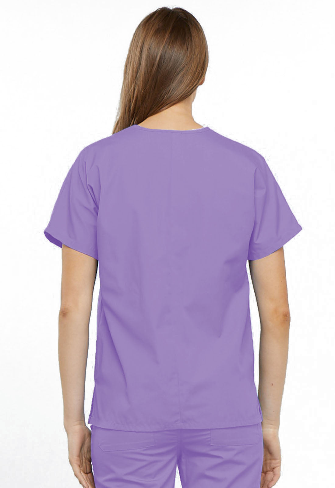 Originals 4700 V-Neck Top Orchid Model Image Back | Cherokee Workwear