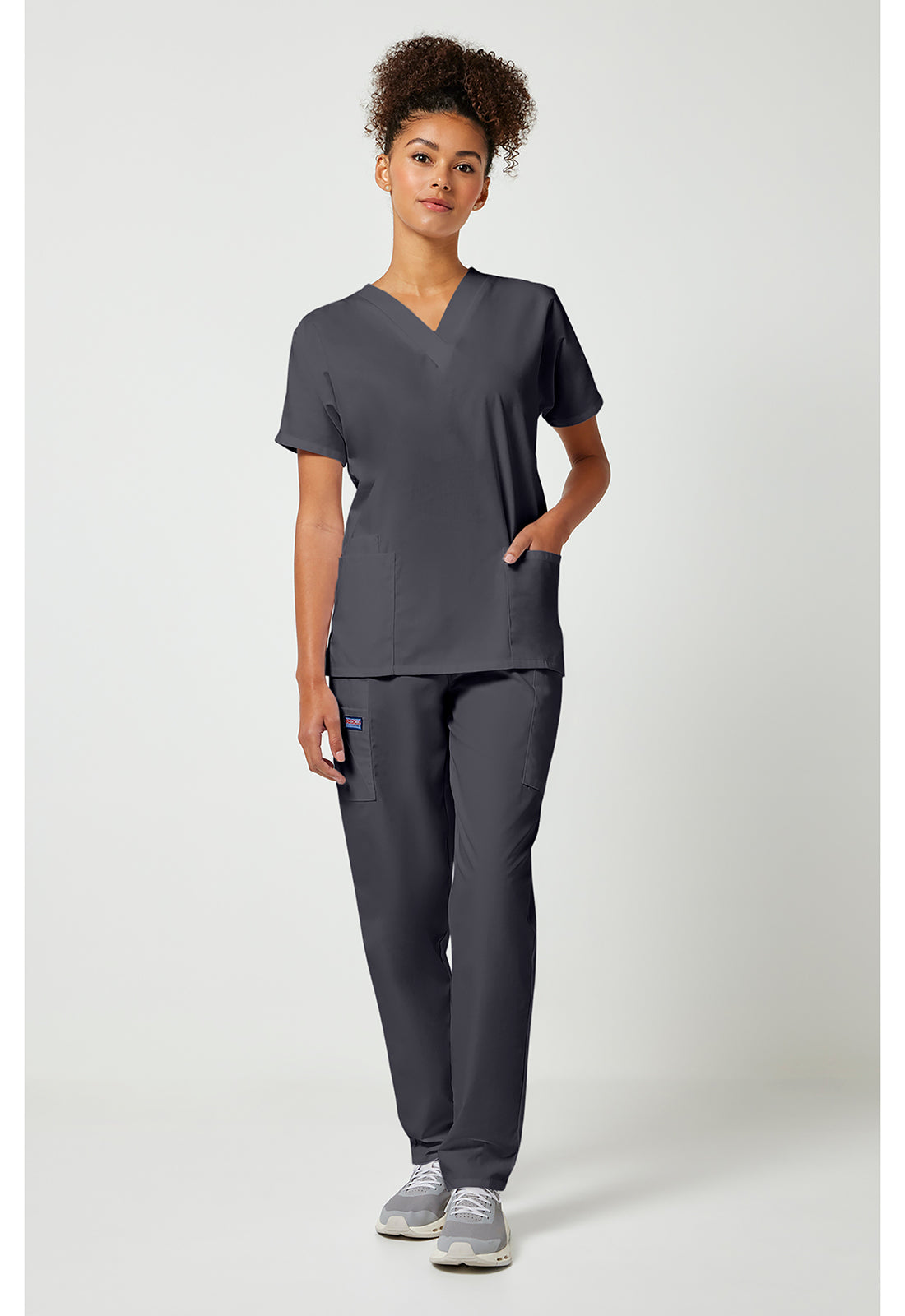 Workwear Originals 4700 Women's V-Neck Scrub Top Pewter