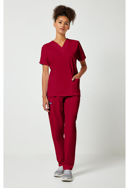 Workwear Originals 4700 Women's V-Neck Scrub Top Red