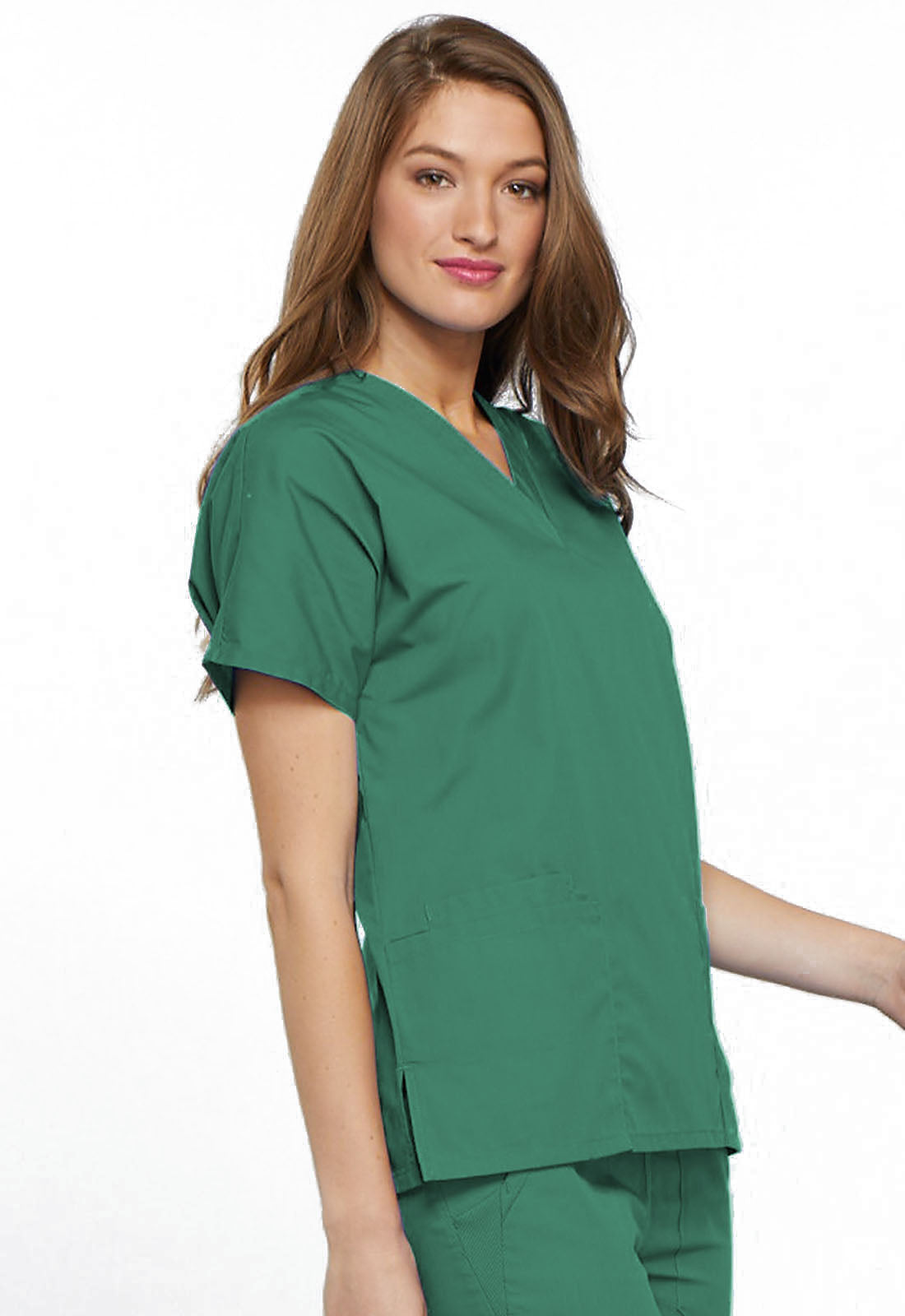 Originals 4700 V-Neck Top Surgical Green Model Image Left Side | Cherokee Workwear