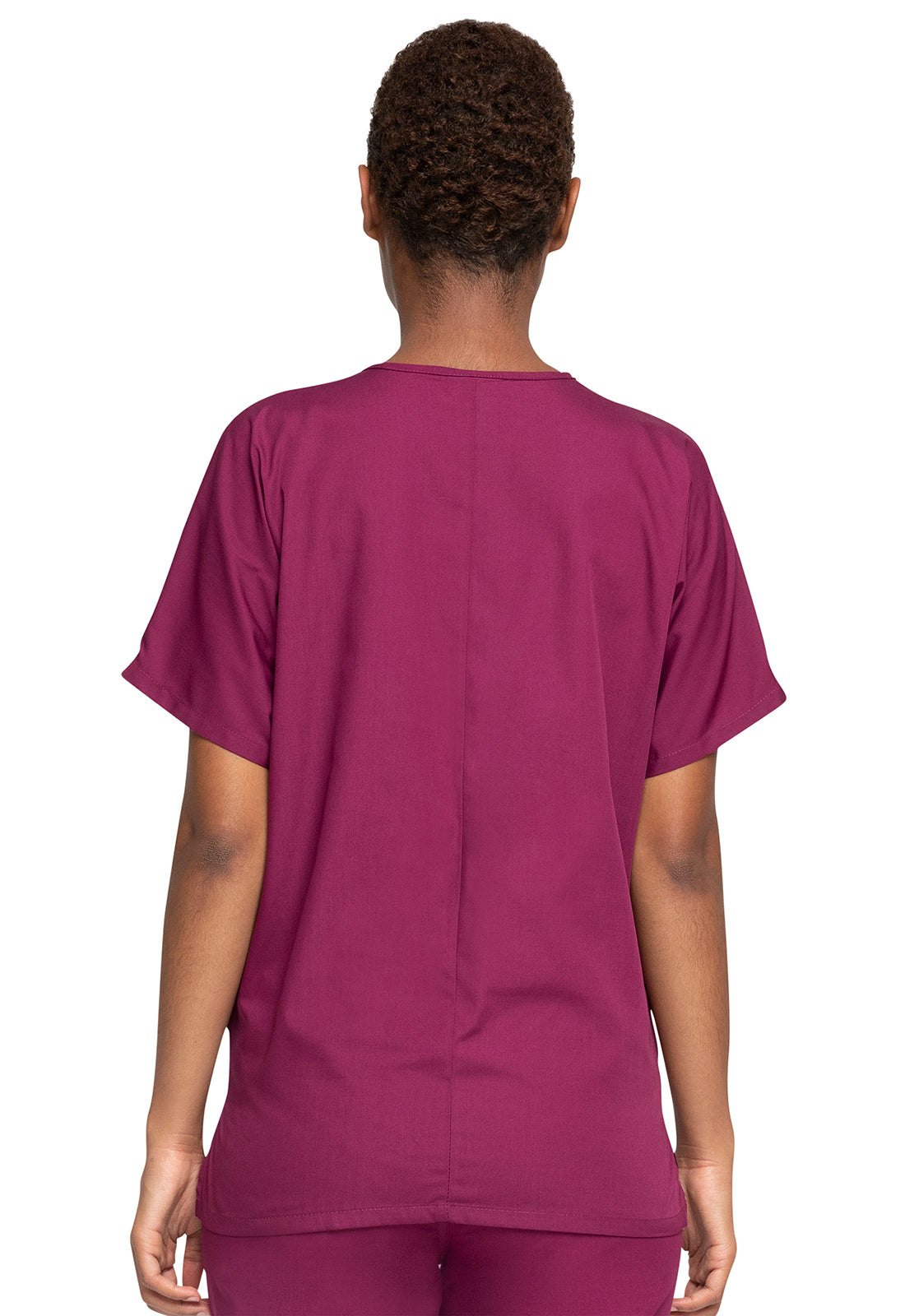 Originals 4700 V-Neck Top Wine Model Image Back | Cherokee Workwear