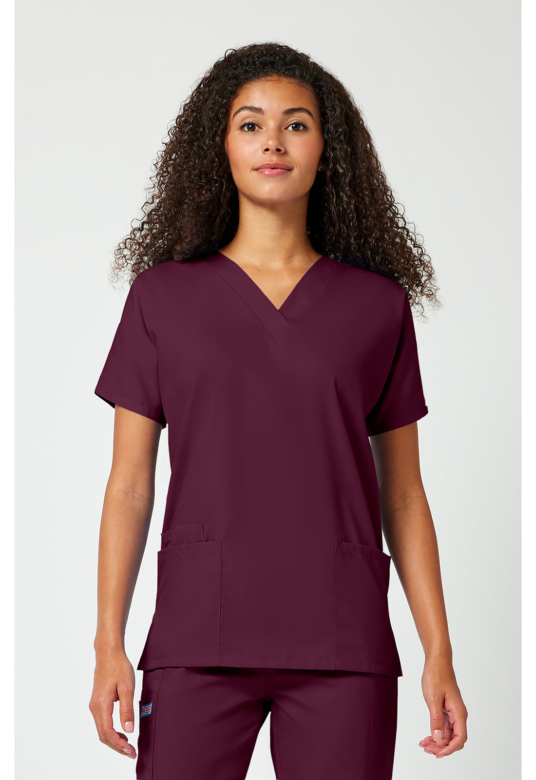 Workwear Originals 4700 Women's V-Neck Scrub Top Wine