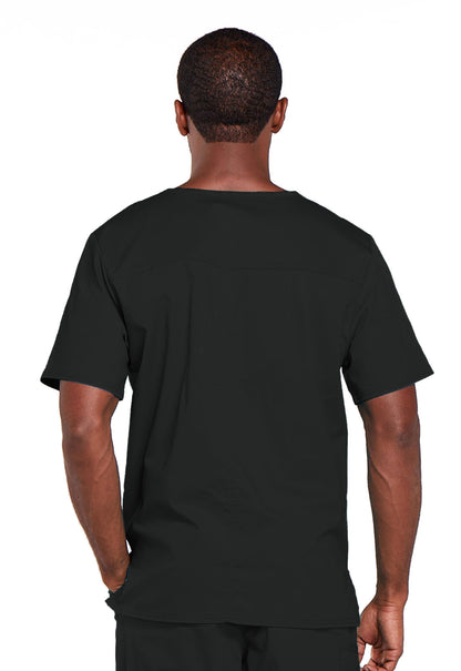 Core Stretch 4725 Unisex V-Neck Top Black Model Image Back | Cherokee Workwear