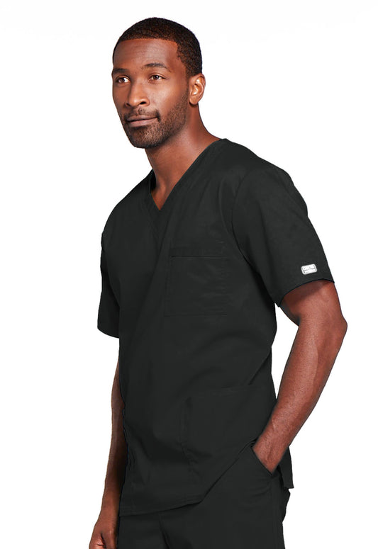 Core Stretch 4725 Unisex V-Neck Top Black Model Image Right Side | Cherokee Workwear