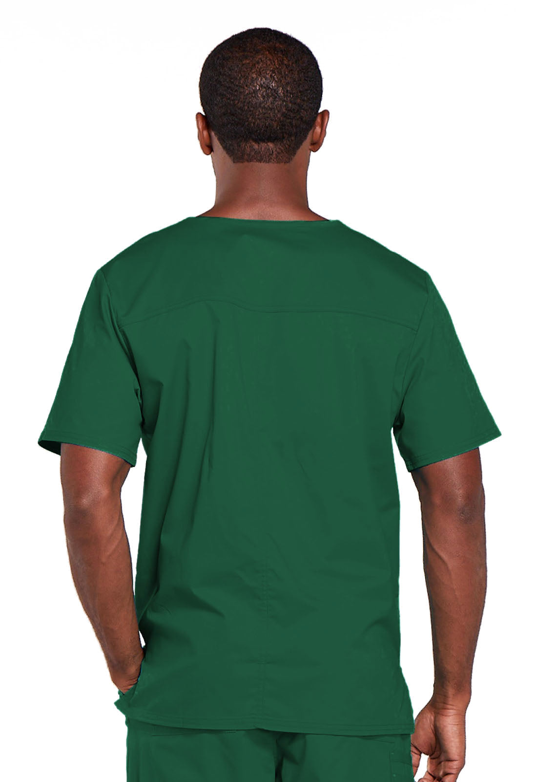 Core Stretch 4725 Unisex V-Neck Top Hunter Green Model Image Back | Cherokee Workwear