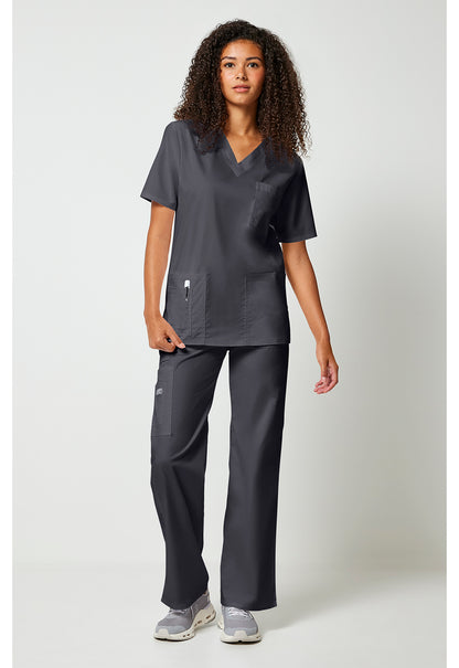 Workwear Core Stretch 4725 Unisex Unisex V-Neck Scrub Top Pewter