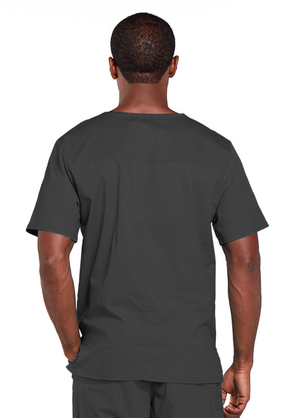 Core Stretch 4725 Unisex V-Neck Top Pewter Model Image Back | Cherokee Workwear