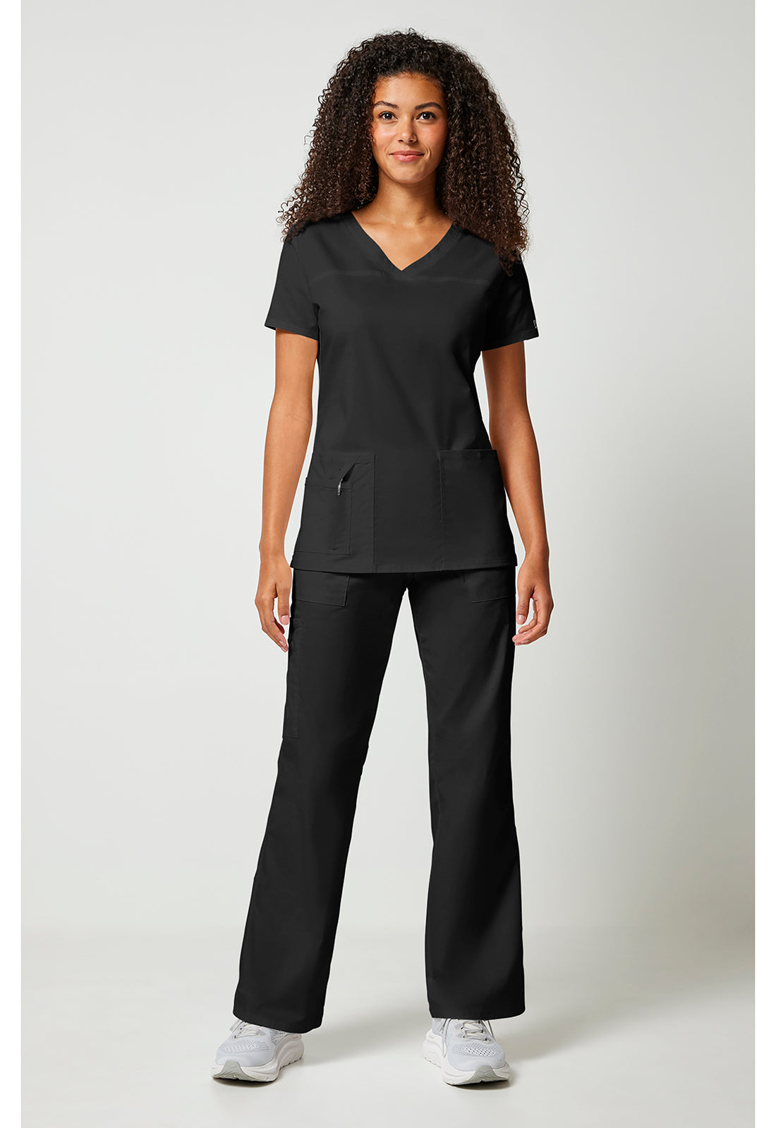 Workwear Core Stretch 4727 Women's V-Neck Scrub Top Black