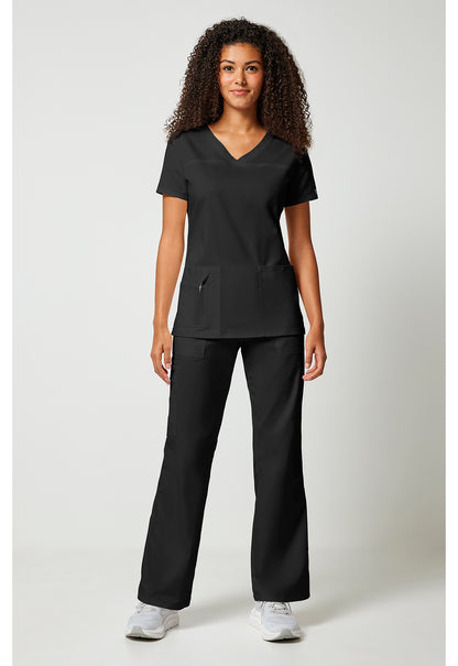 Workwear Core Stretch 4727 Women's V-Neck Scrub Top Black
