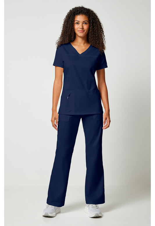 Workwear Core Stretch 4727 Women's V-Neck Scrub Top Navy