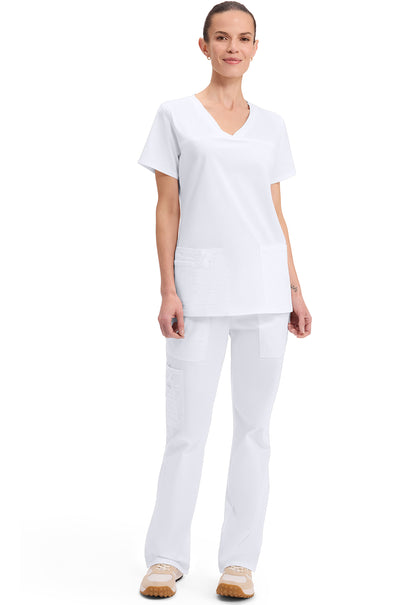 Workwear Core Stretch 4727 Women's V-Neck Scrub Top White