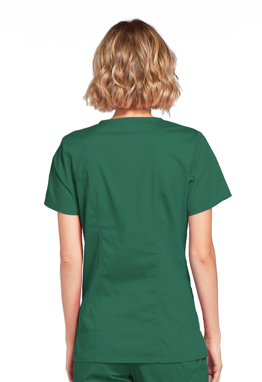 Core Stretch 4728 Mock Wrap Top Hunter Green Model Image Back | Cherokee Workwear