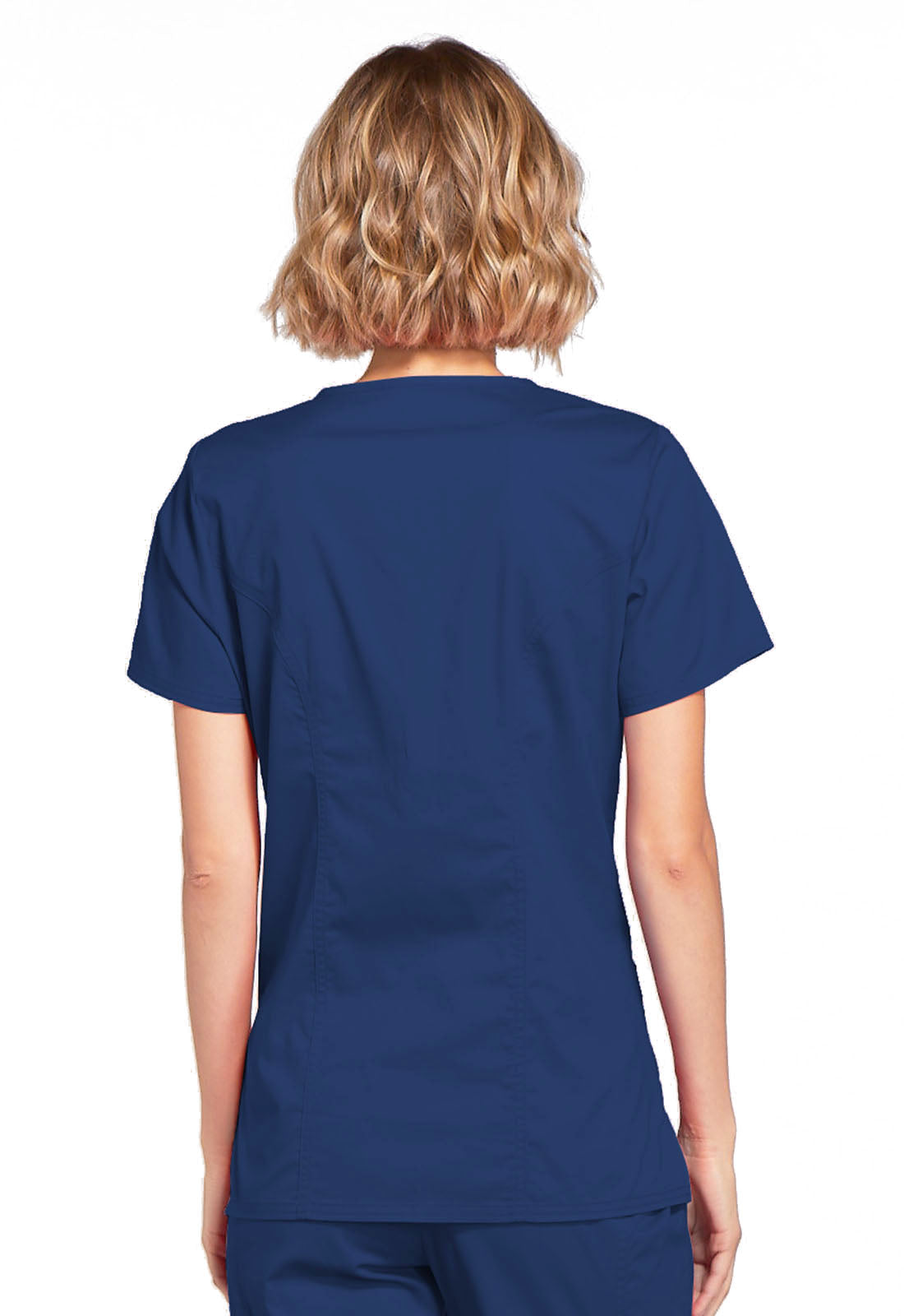 Core Stretch 4728 Mock Wrap Top Navy Model Image Back | Cherokee Workwear