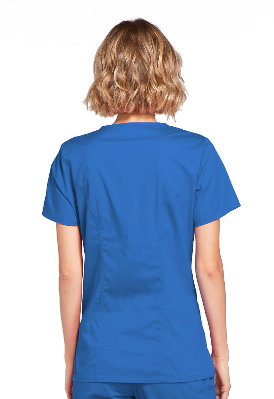 Core Stretch 4728 Mock Wrap Top Royal Model Image Back | Cherokee Workwear