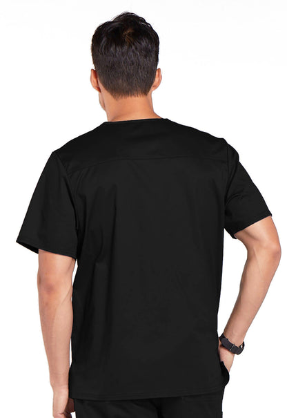 Core Stretch 4743 Men's Tuckable V-Neck Top Black Model Image Back | Cherokee Workwear