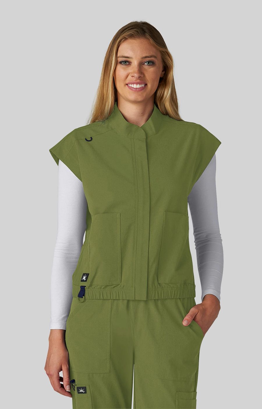 Solis x koi Eloise Women's 5-Pocket Vest Martini Olive
